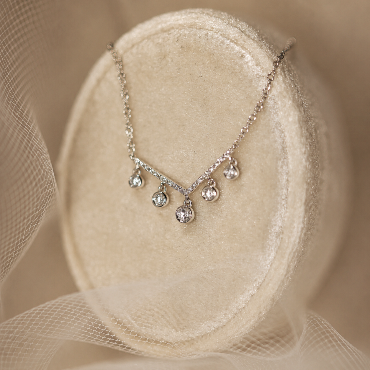 Diamond Point Dangles Necklace