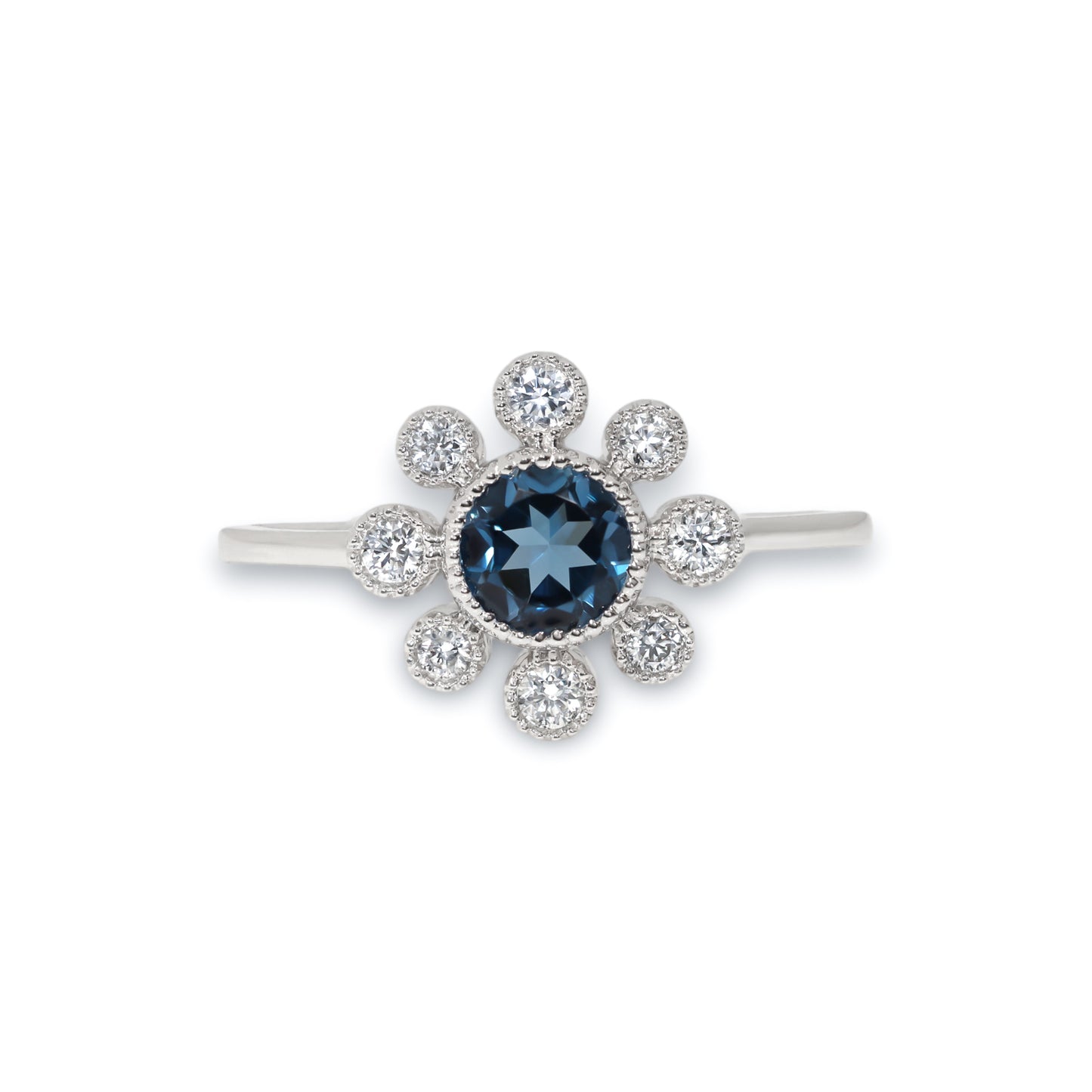 Blue Topaz & Diamond Ring