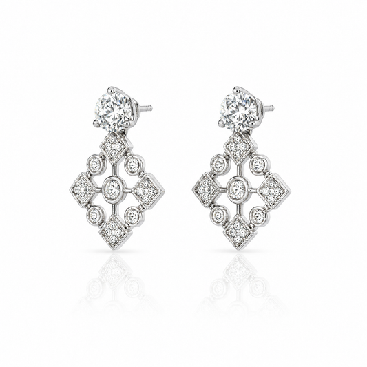Geometric Diamond Earring Jackets