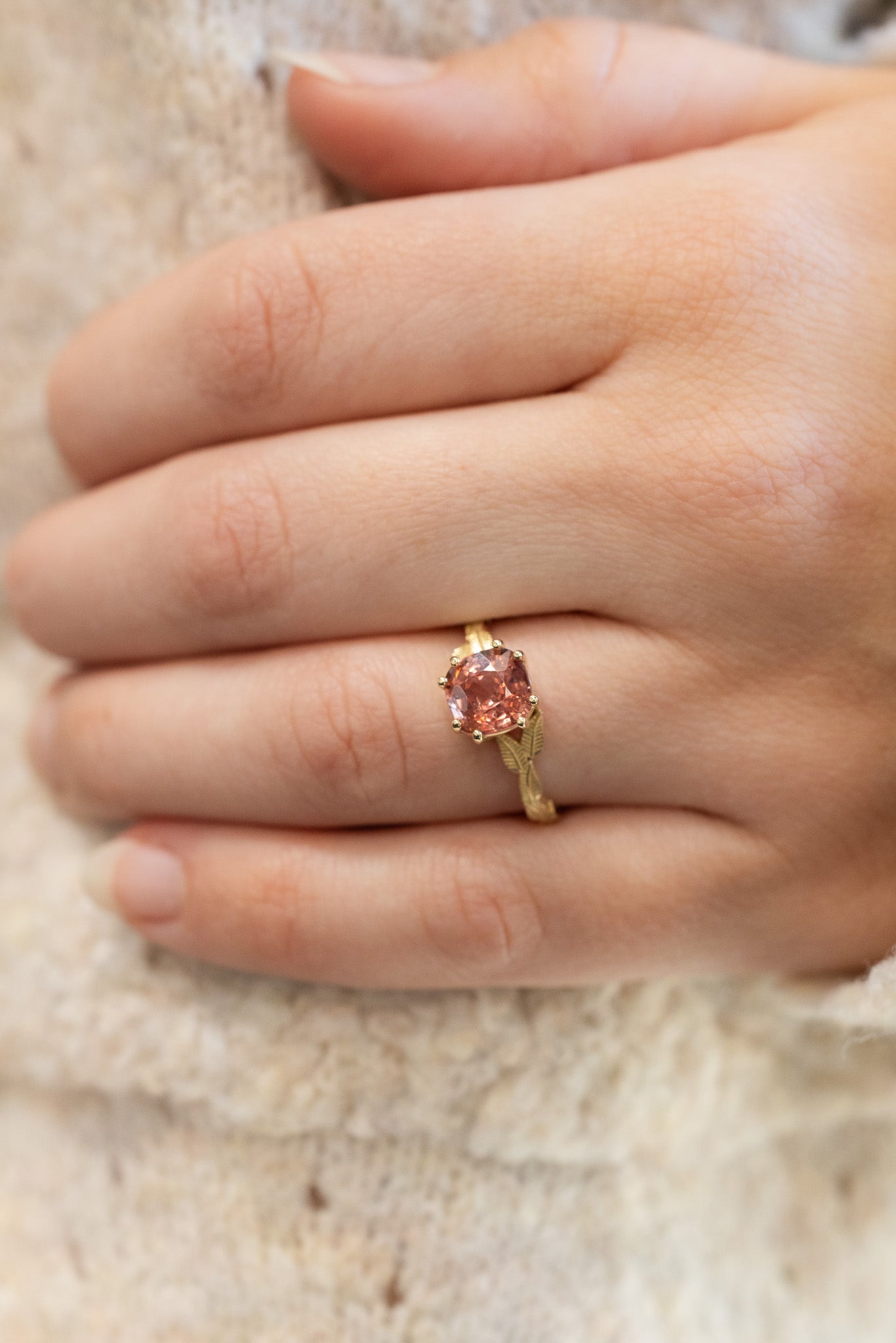 Spinel Gold Leaf Ring