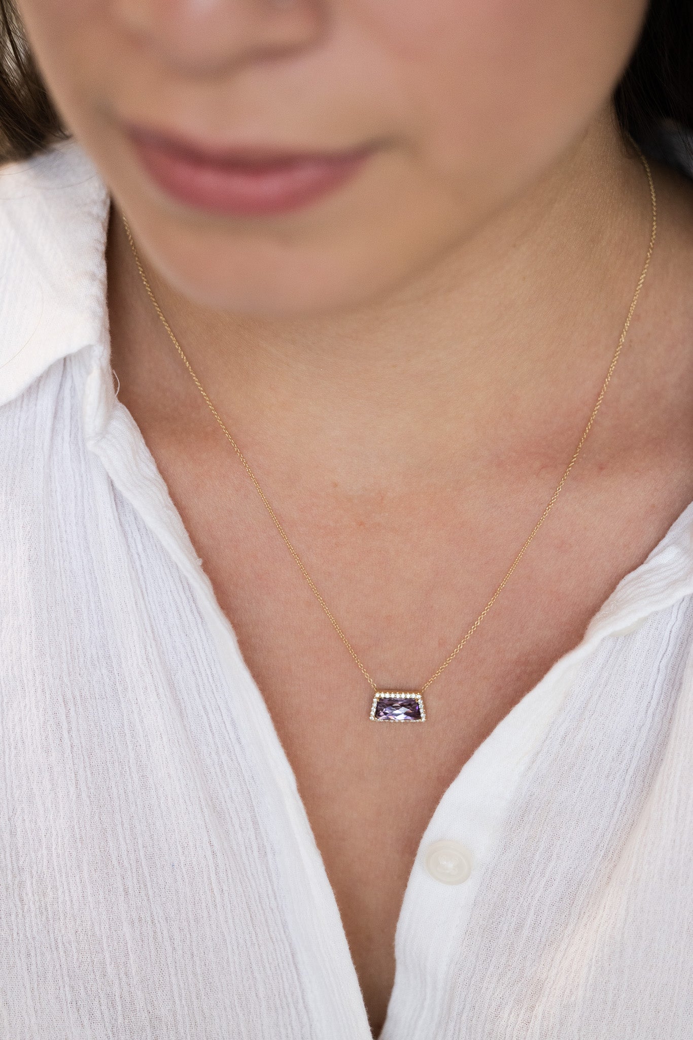 Fancy Cut Amethyst Necklace