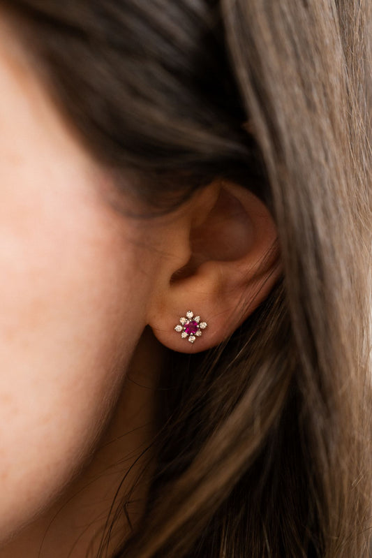 Ruby & Diamond Earrings