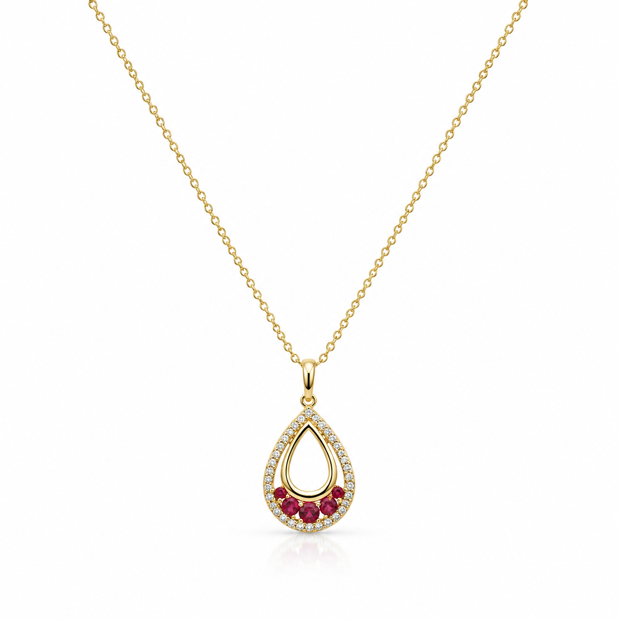 Ruby Pear Drop Necklace