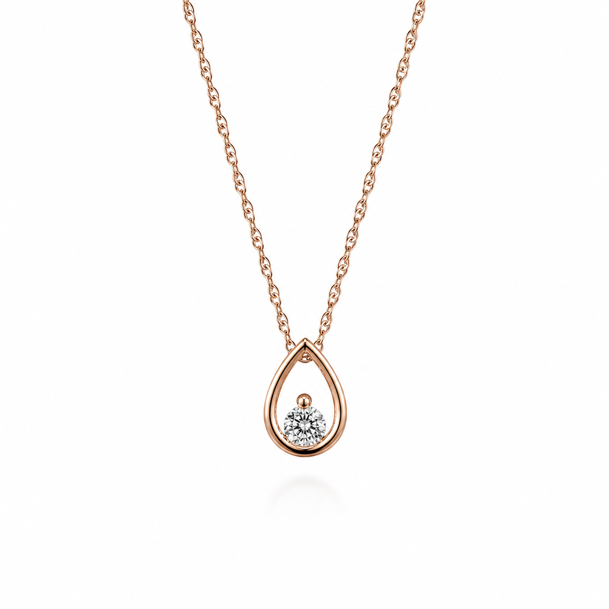 Rose Pear Diamond Necklace