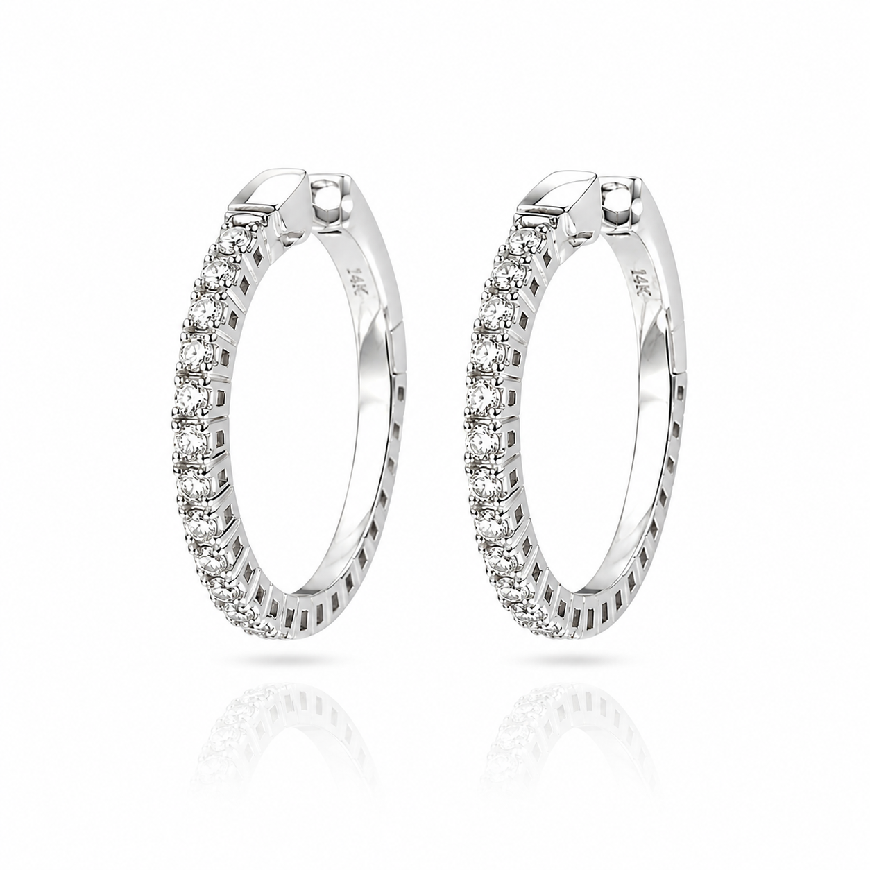 Flex Tennis Diamond Hoop Earrings