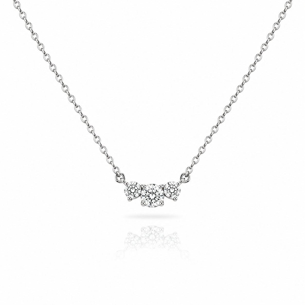 Three Stone Diamond Necklace
