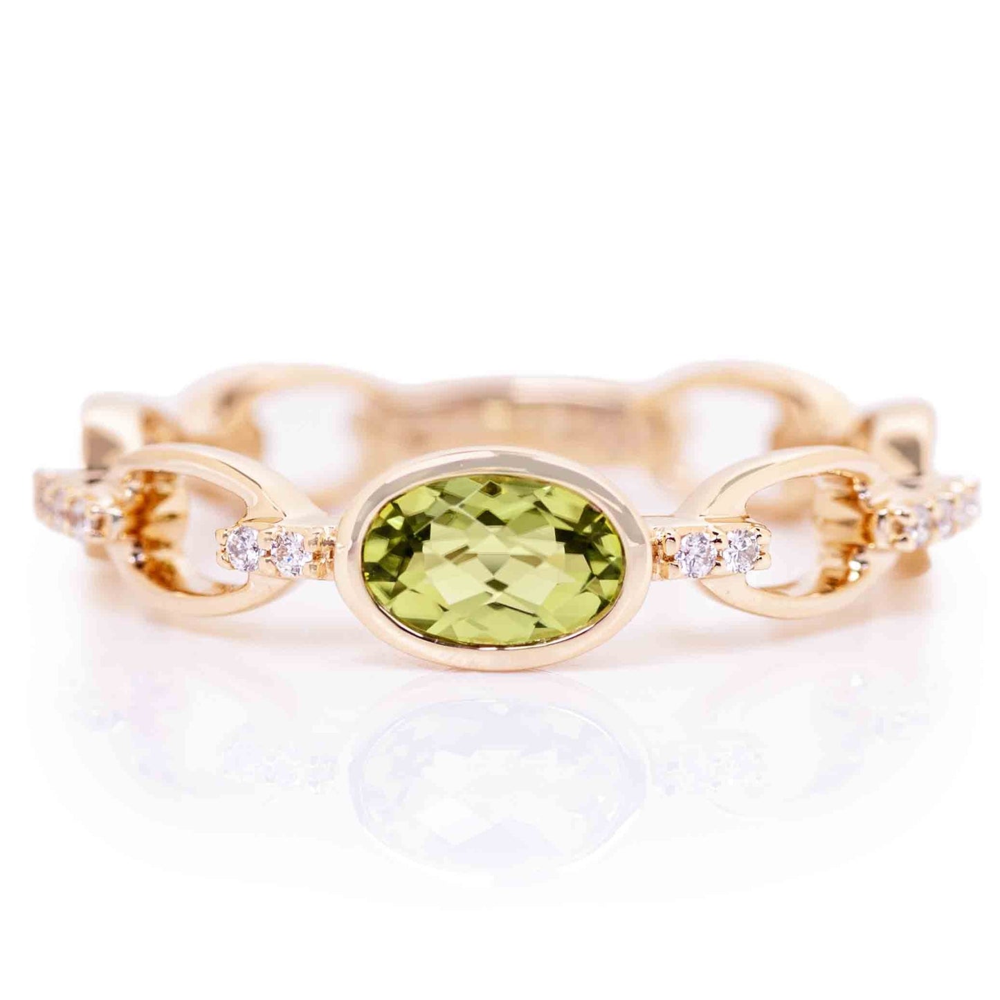 Paperclip Peridot Ring