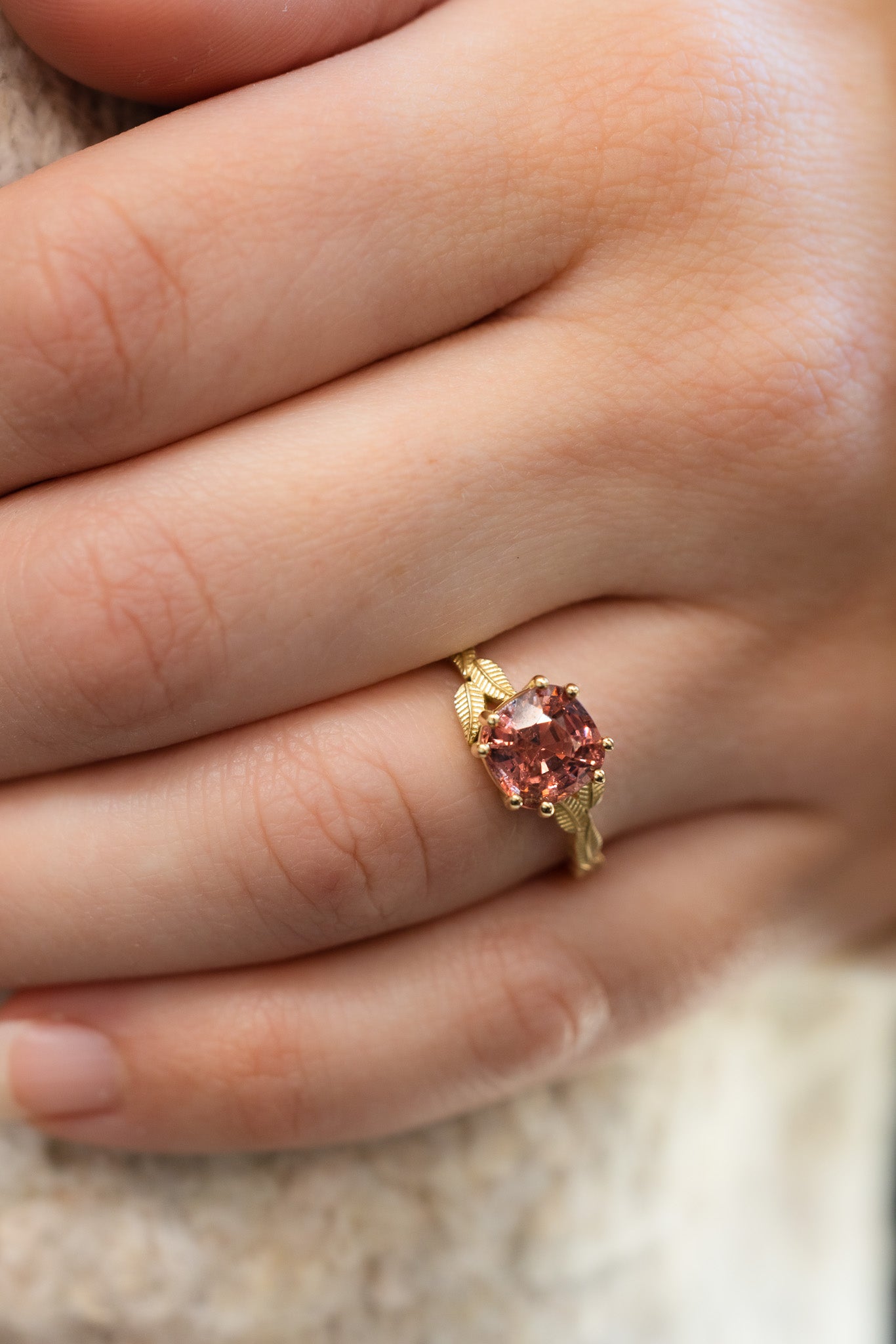 Spinel Gold Leaf Ring