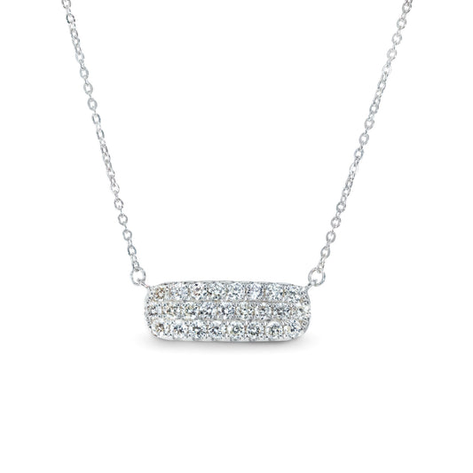Diamond Pave' Bar Necklace