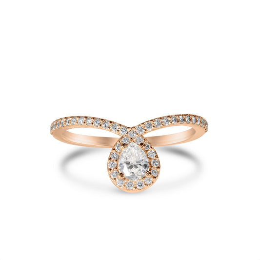 Pear Shape Criss Cross Ring