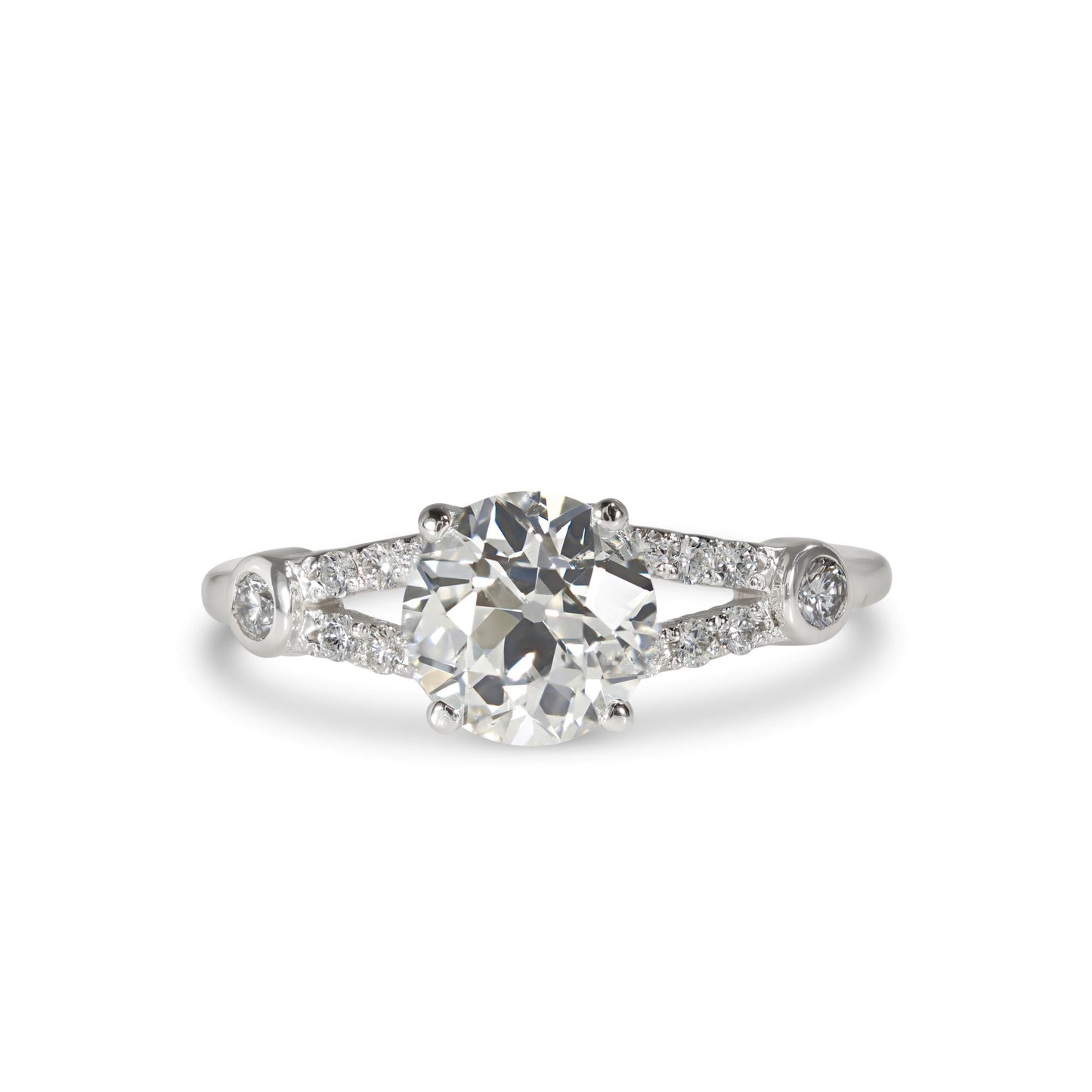 1.36 Carat European Cut Diamond Ring