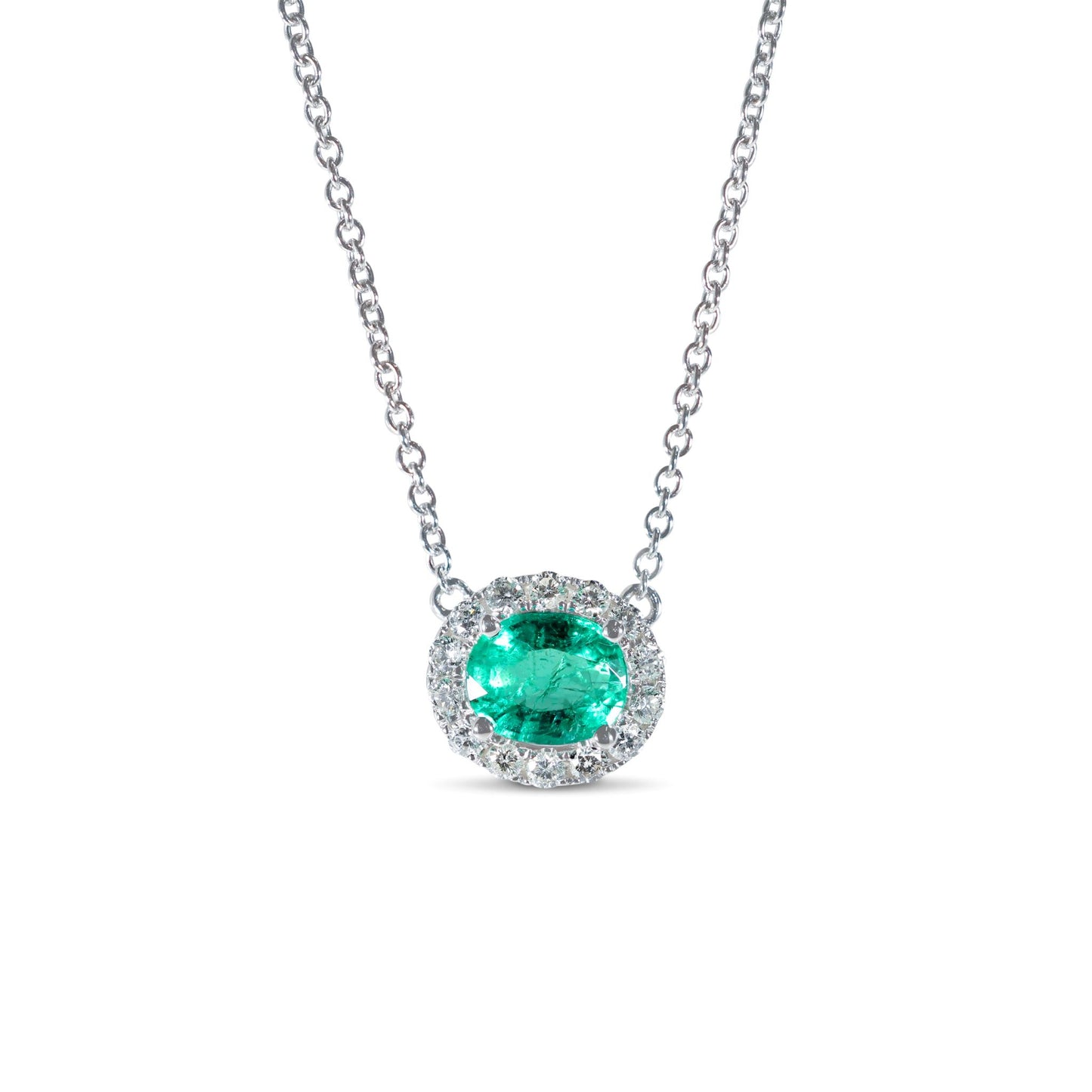 Emerald Halo Necklace