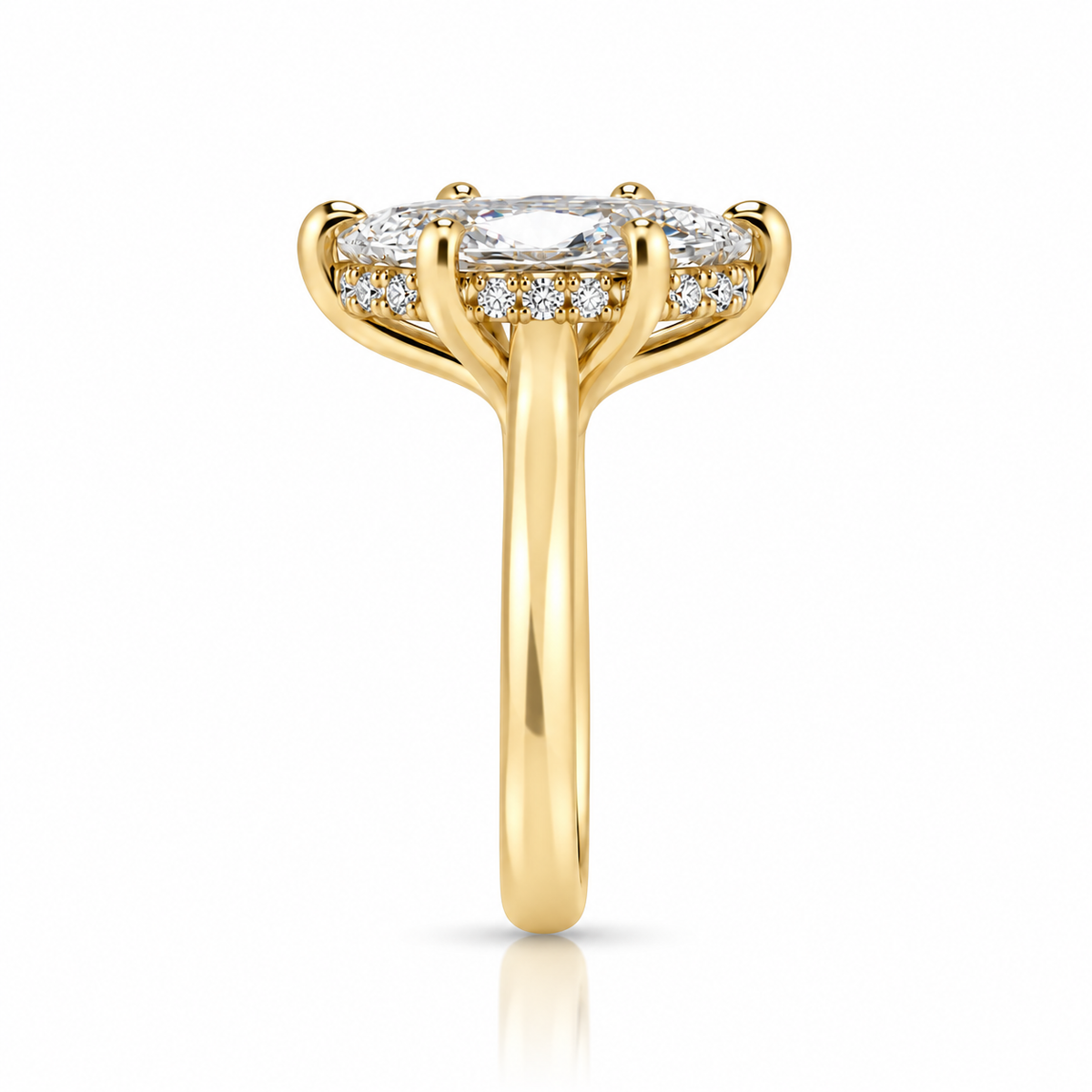 2.08 CT Marquise Lab-Grown Diamond Hidden Halo Engagement Ring