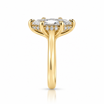 2.08 CT Marquise Lab-Grown Diamond Hidden Halo Engagement Ring