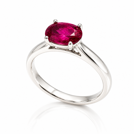 Berry Sapphire Solitaire Ring