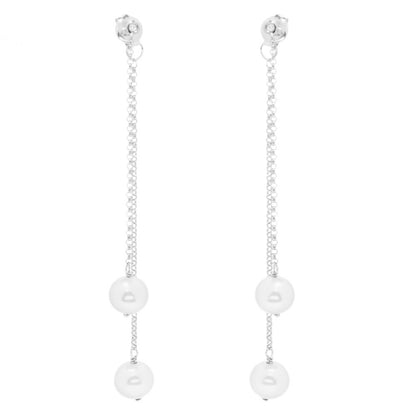 Double Pearl Drop Earrings