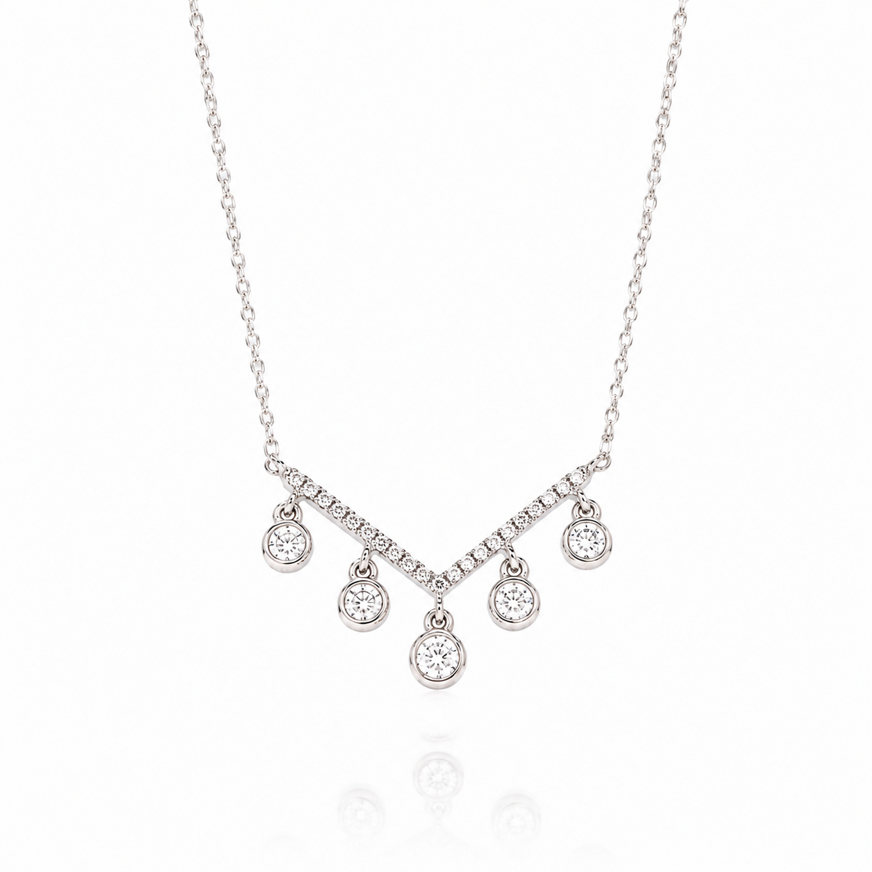 Diamond Point Dangles Necklace