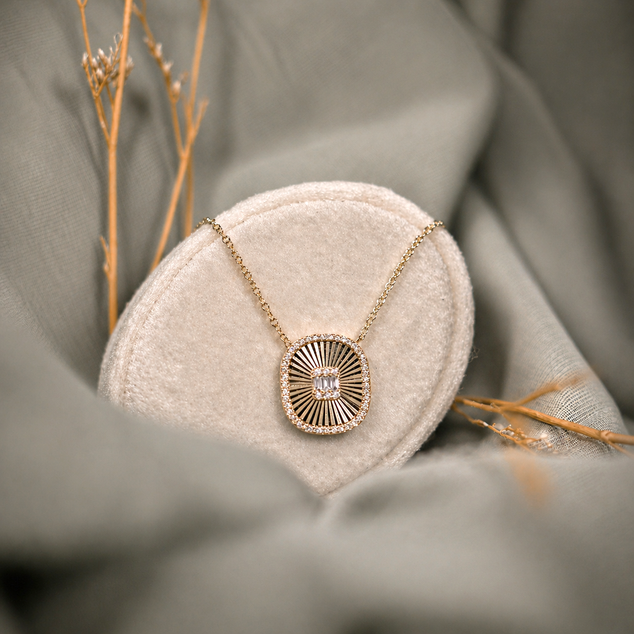 Diamond Sunburst Necklace