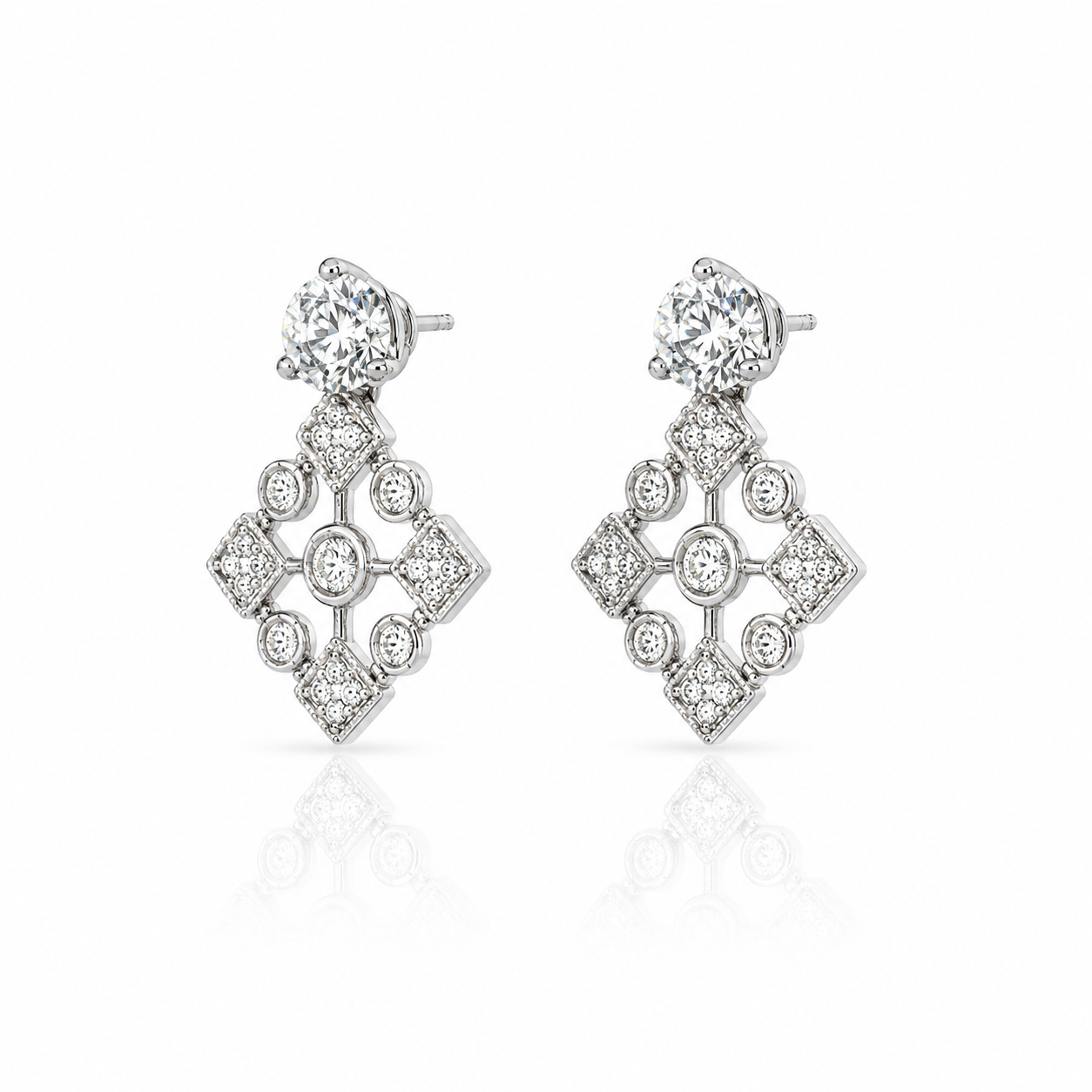 Geometric Diamond Earring Jackets