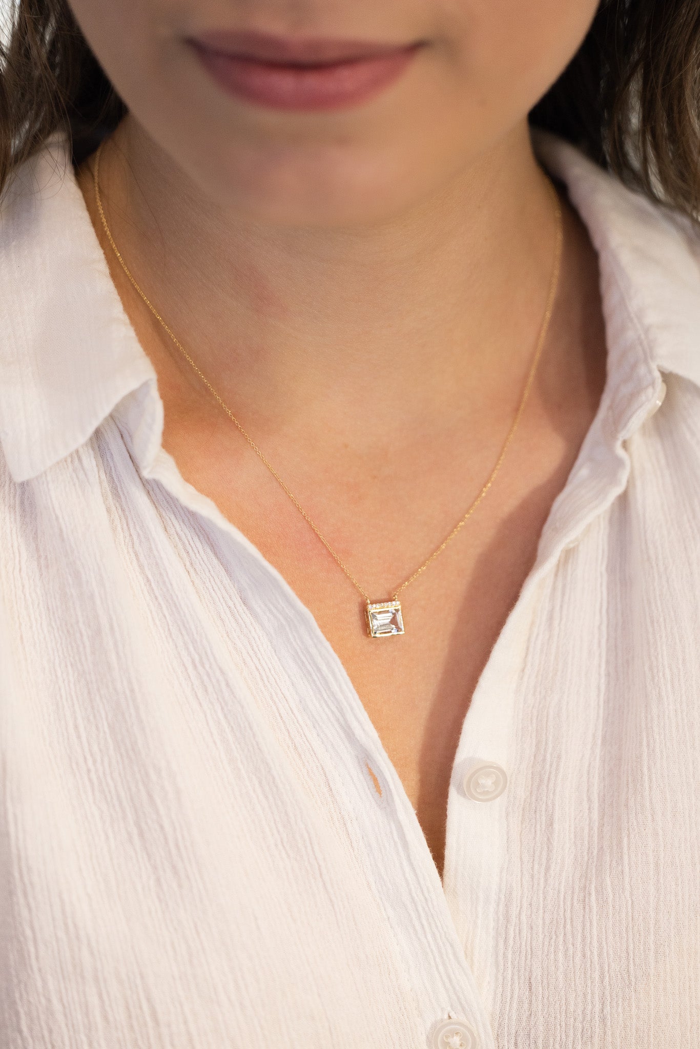 Diamond & Quartz Necklace
