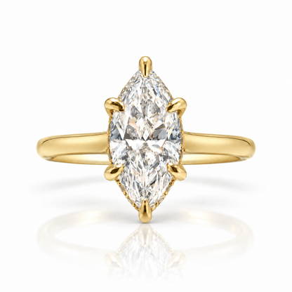 2.08 CT Marquise Lab-Grown Diamond Hidden Halo Engagement Ring