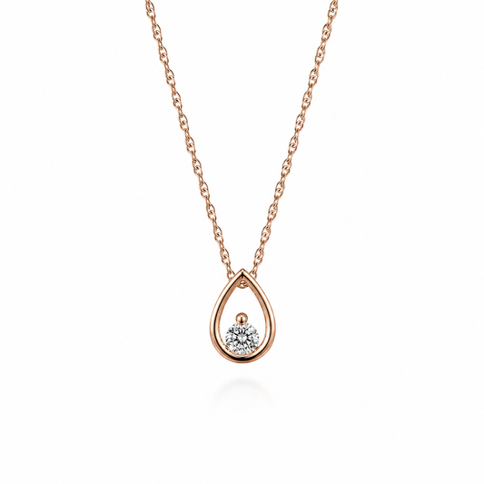 Rose Pear Diamond Necklace