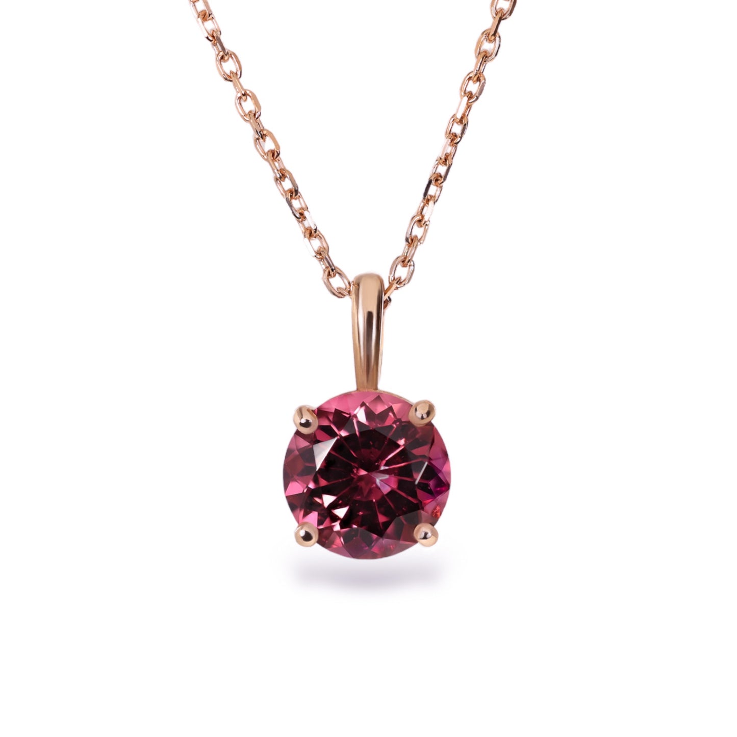 Rose Gold Pink Tourmaline Necklace