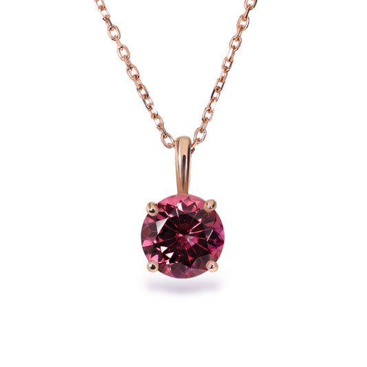 Rose Gold Pink Tourmaline Necklace