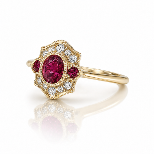 Vintage-Style Ruby Ring