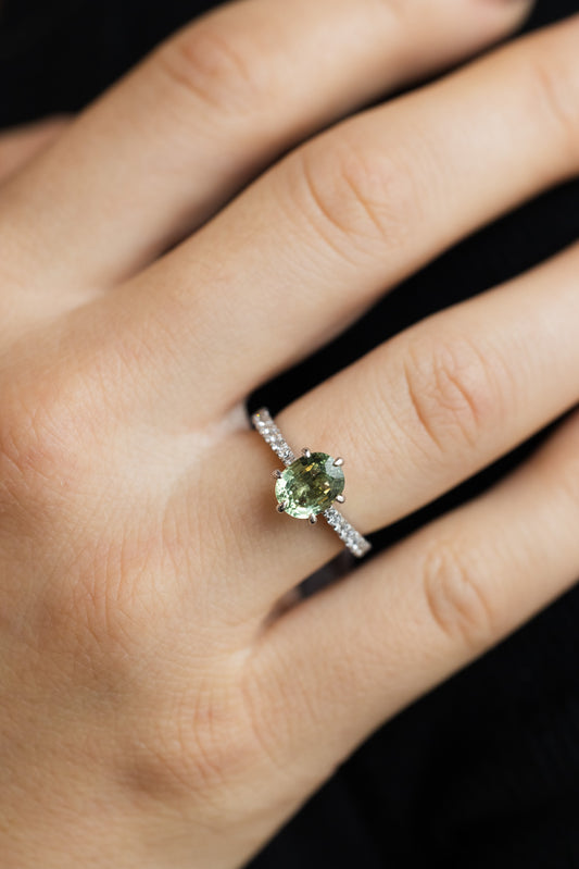 Green Sapphire Ring
