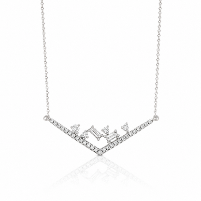 Diamond V Bar Necklace
