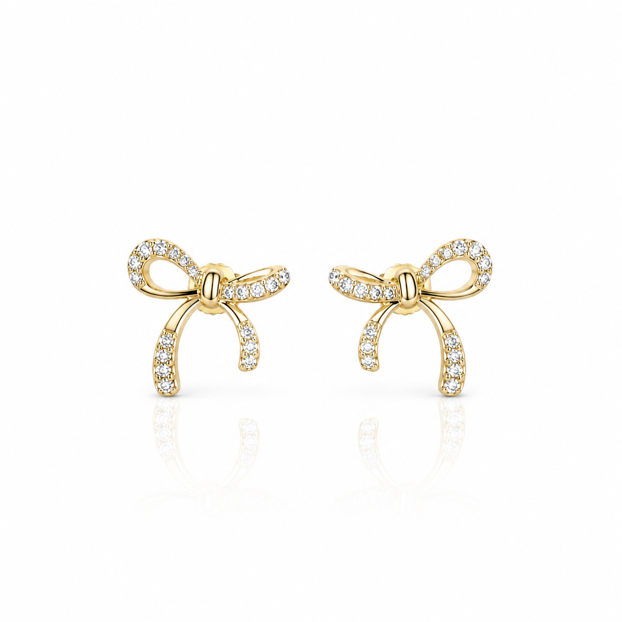Diamond Bow Earrings