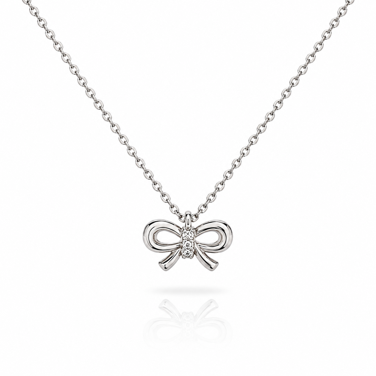 Diamond Bow Necklace