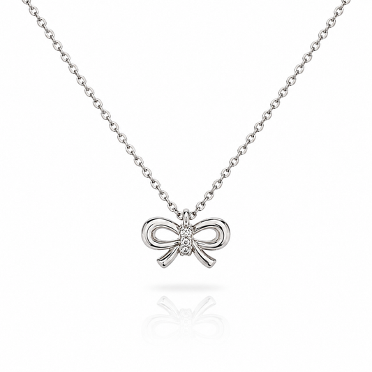 Diamond Bow Necklace