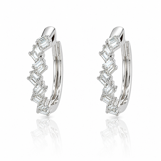 Baguette Diamond Hoop Earrings