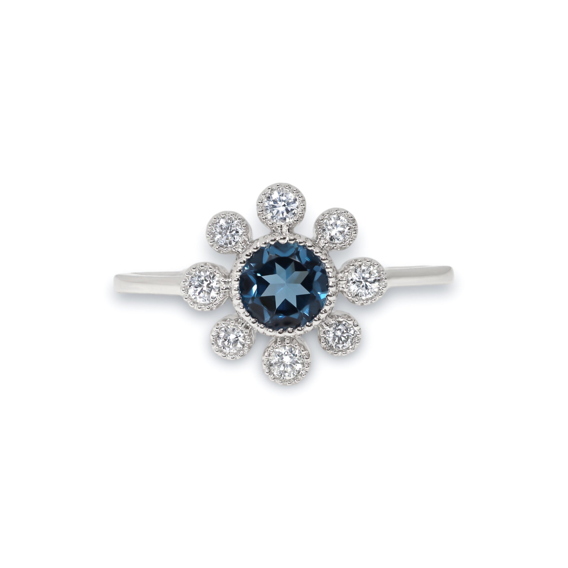 Blue Topaz & Diamond Ring