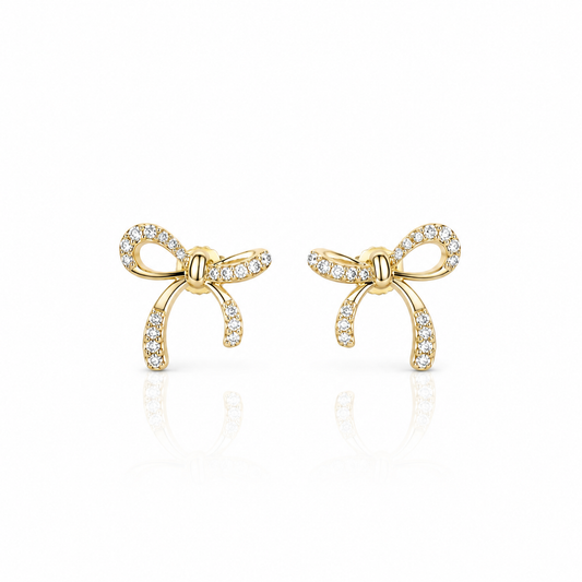 Diamond Bow Earrings