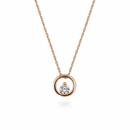 Floating Diamond Circle Necklace