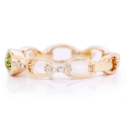 Paperclip Peridot Ring Side View