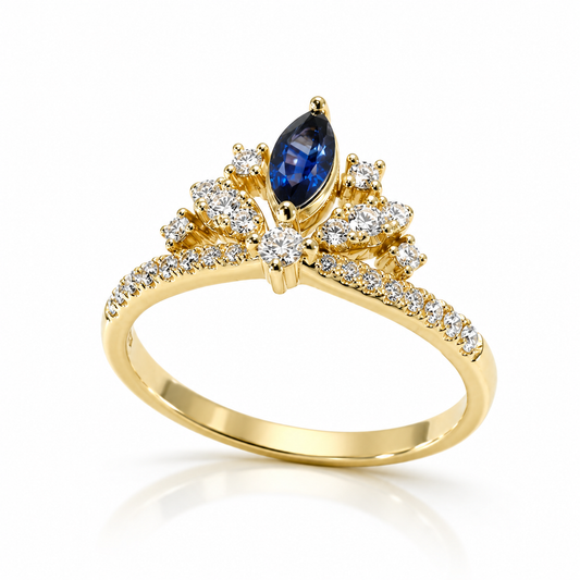 Sapphire & Diamond Tiara Ring