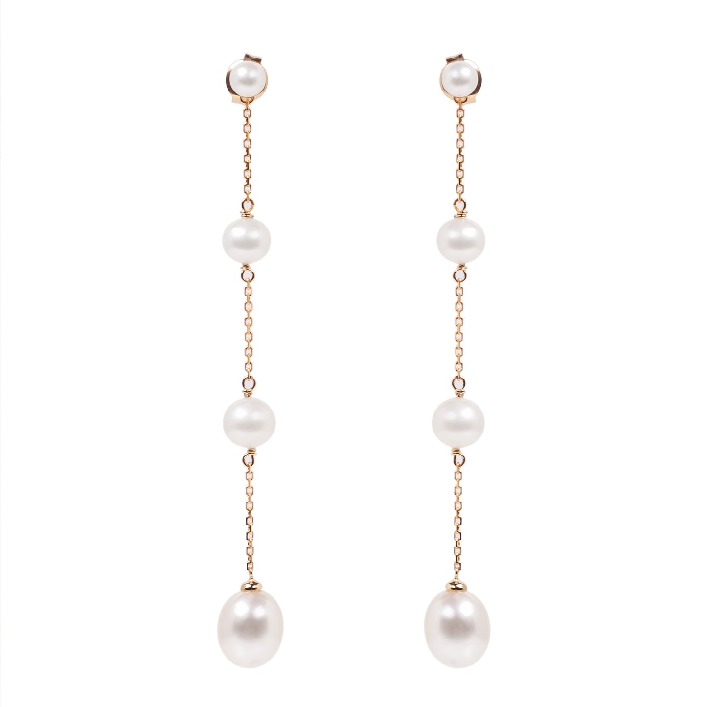 Graduating Pearl Strand Earrings