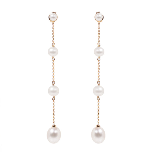 Graduating Pearl Strand Earrings