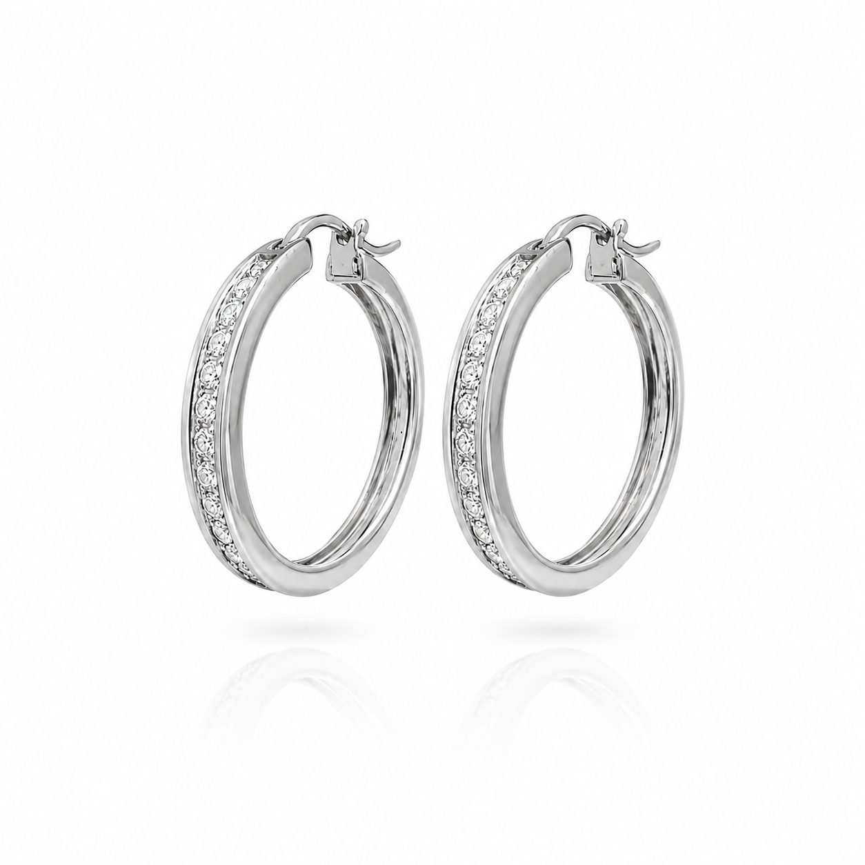 Channel Diamond Hoops