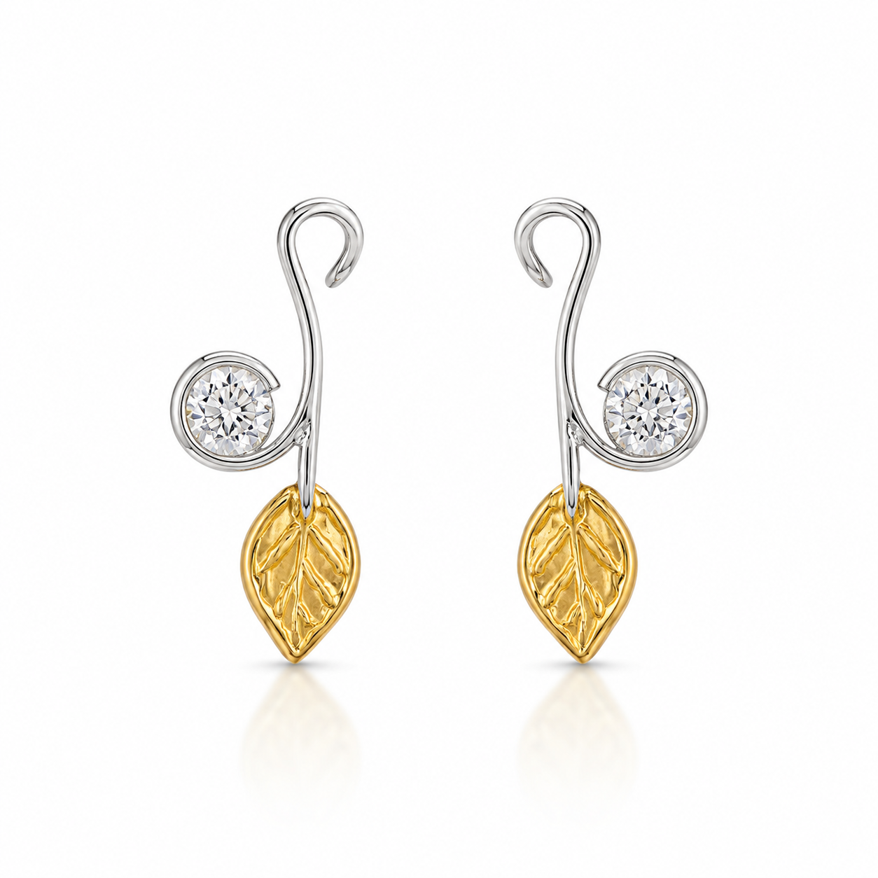Leaf & Vine Diamond Earrings