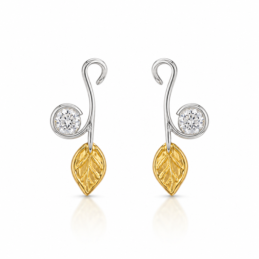 Leaf & Vine Diamond Earrings