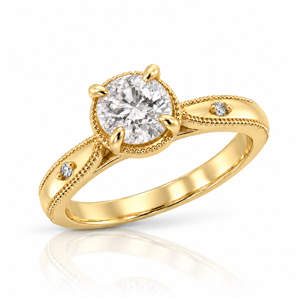 2.08 CT Round Lab-Grown Diamond Engagement Ring