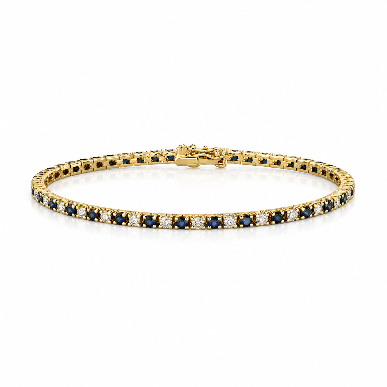 Sapphire & Diamond Tennis Bracelet