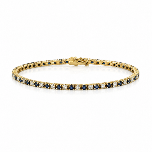 Sapphire & Diamond Tennis Bracelet