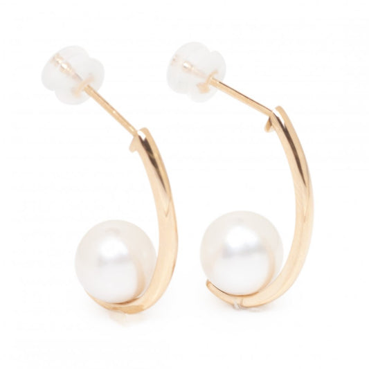 Pearl J Hoop Earrings