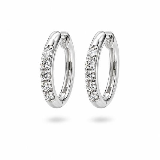 Petite Diamond Huggie Hoop Earrings